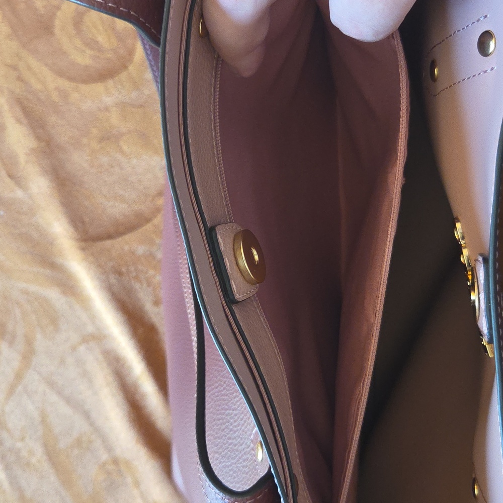 Coach Deep Red Leather Tote - Picture 3 of 5